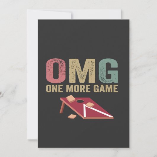 ヤバい もう１ゲーム 面白い コーンホール ゲーム レトロ ギフト 招待状 (正面)