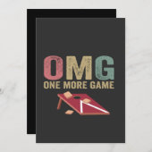 ヤバい もう１ゲーム 面白い コーンホール ゲーム レトロ ギフト 招待状 (正面/裏面)