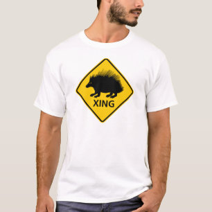 ヤマアラシの交差のハイウェーの印 Tシャツ