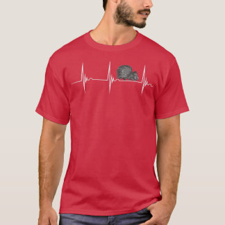 ヤマアラシ齧歯動物ハートビートEKGパルス自然動物 Tシャツ