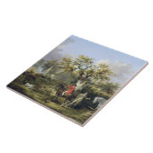 ヤマウズラの射撃、発砲(キャンバスの油) タイル (側面)