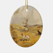 ヤマウズラの射撃、発砲(パネルの油) セラミックオーナメント (右)