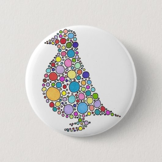 ヤマウズラ家族 缶バッジ (正面)