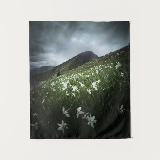 ヤマゴリカナとスイセンの花 タペストリー (正面)