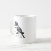 ヤマセミ 黒と白 コーヒーマグカップ (正面左)