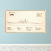 ヤマト – 船舶設計図SD キャンバスプリント (インサイチュ (ウッドフロア))