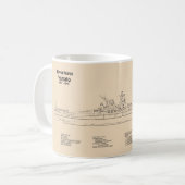 ヤマト – 船舶設計図SD コーヒーマグカップ (正面左)