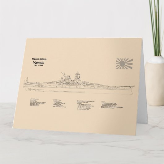 ヤマト – 船舶設計図SD サンキューカード (正面)