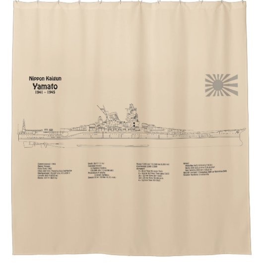 ヤマト – 船舶設計図SD シャワーカーテン (正面)