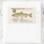 ヤマメ(Oncorhynchus masou)イラスト 長方形シール (バッグ)