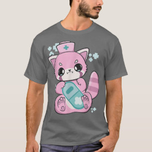 ヤミかわいいレッドパンダナースフェアリー渓原宿NUNG Tシャツ