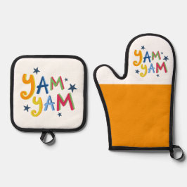 ヤムヤムブラックカントリーエプロン 鍋つかみ&鍋敷きセット