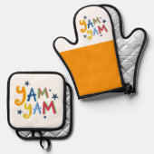 ヤムヤムブラックカントリーエプロン 鍋つかみ&鍋敷きセット (正面/裏面)