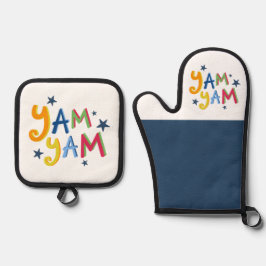 ヤムヤムブラックカントリーエプロン 鍋つかみ&鍋敷きセット