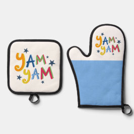 ヤムヤムブラックカントリーエプロン 鍋つかみ&鍋敷きセット