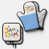 ヤムヤムブラックカントリーエプロン 鍋つかみ&鍋敷きセット (正面/裏面)