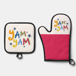 ヤムヤムブラックカントリーエプロン 鍋つかみ&鍋敷きセット