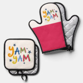 ヤムヤムブラックカントリーエプロン 鍋つかみ&鍋敷きセット (正面/裏面)