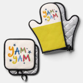 ヤムヤムブラックカントリーエプロン 鍋つかみ&鍋敷きセット (正面/裏面)