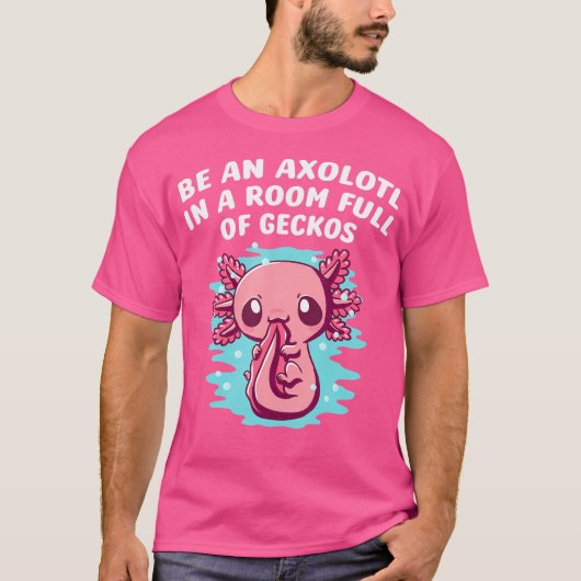 ヤモリだらけの部屋の1匹のメキシコサンショウウオ Tシャツ (正面)