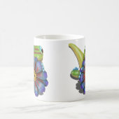 ヤモリと百日草の花 コーヒーマグカップ (中央)
