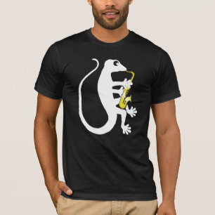 ヤモリのサクソフォーンの暗闇のTシャツ Tシャツ