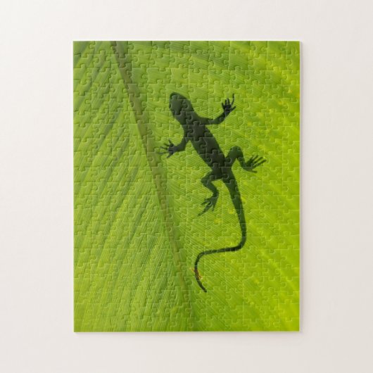 ヤモリのシルエット ジグソーパズル (縦)