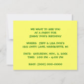 ヤモリのトカゲのドラゴンの目の招待状はパーティを楽しむのを見ます 招待状 (裏面)