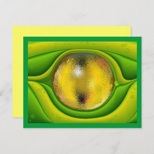 ヤモリのトカゲのドラゴンの目の招待状はパーティを楽しむのを見ます 招待状 (正面/裏面)