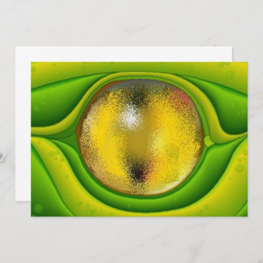 ヤモリのトカゲのハ虫類の目のブランクの招待状の招待 招待状 (正面/裏面)