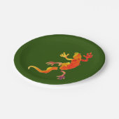 ヤモリのトカゲの野性生物の自然の誕生会 ペーパープレート (アングル)