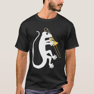 ヤモリのトロンボーンのワイシャツ(暗いワイシャツ) Tシャツ