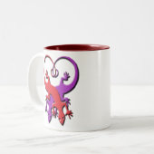 ヤモリのハートのマグ ツートーンマグカップ (正面左)