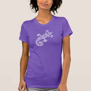 ヤモリの写実的な白の女性Tシャツ Tシャツ