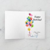 ヤモリの爬虫類が縫い付けられたフェルトの誕生日 カード (内部)