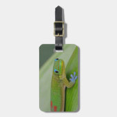 ヤモリの緑のタロイモの荷物のラベル ラゲッジタグ (正面縦)