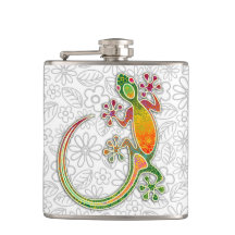 ヤモリの花の種族の芸術のフラスコ