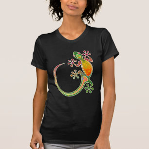 ヤモリの花の種族の芸術 Tシャツ