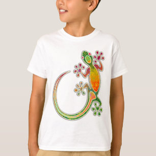 ヤモリの花の種族の芸術 Tシャツ