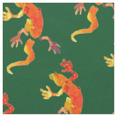 ヤモリの野性生物のトカゲのハ虫類の水彩画の芸術 ファブリック (クローズアップ)