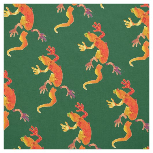 ヤモリの野性生物のトカゲのハ虫類の水彩画の芸術 ファブリック (見本)