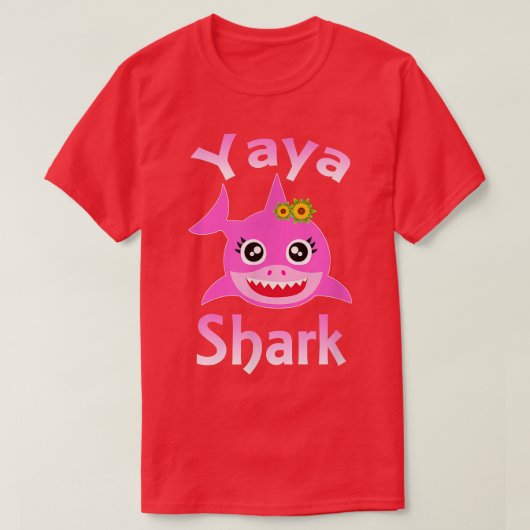 ヤヤシャークギリシャおばあちゃんおもしろいシャーク Tシャツ (デザイン正面)