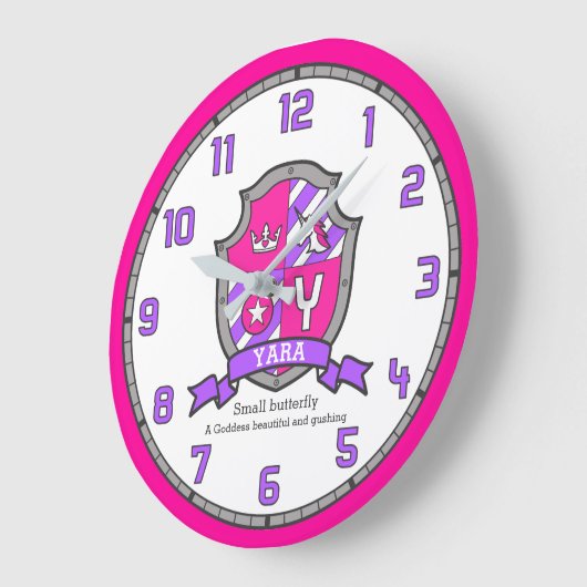 ヤラレターYの名前は紋章の騎士の盾を意味する ラージ壁時計 (傾斜)