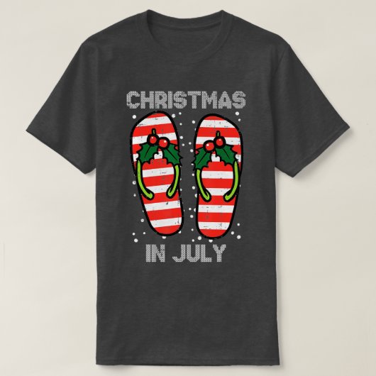ヤリーサマーXmaのミスタントービーチサンダルクリスマス Tシャツ (デザイン正面)