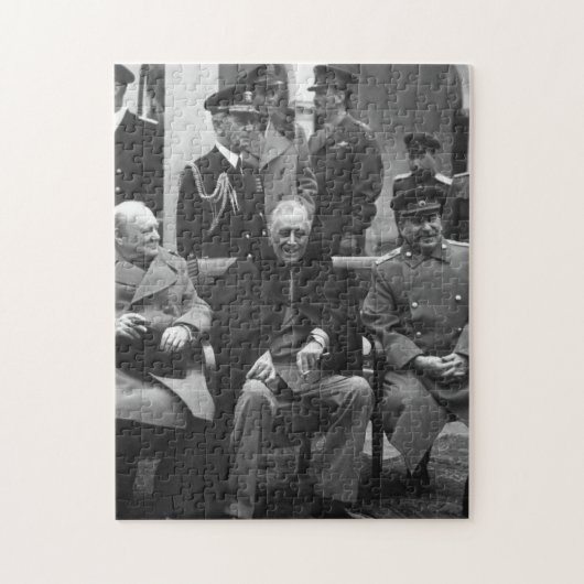 ヤルタ会議ルーズベルトスタリンチャーチル1945 ジグソーパズル (縦)
