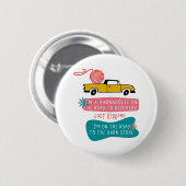 ヤルナホおもしろいリックことわざw.編み物糸オントラック 缶バッジ (正面&裏面)