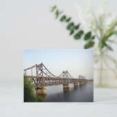 ヤル川に架かる新しい中国・朝鮮友好橋 ポストカード (スタンド正面)