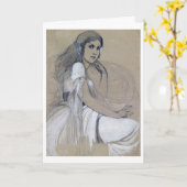 ヤロスラバムショバアルフォンスミュシャ カード (黄色い花)