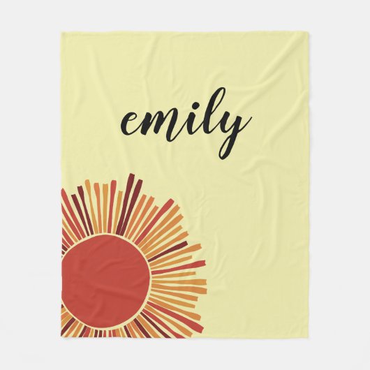ヤローのレトロなサンシャインガーリー名 フリースブランケット (正面)