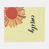 ヤローのレトロなサンシャインガーリー名 フリースブランケット (正面(横))